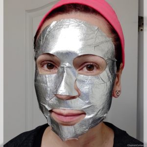 Satin Smooth Silver Foil Brightening Sheet Mask selfie