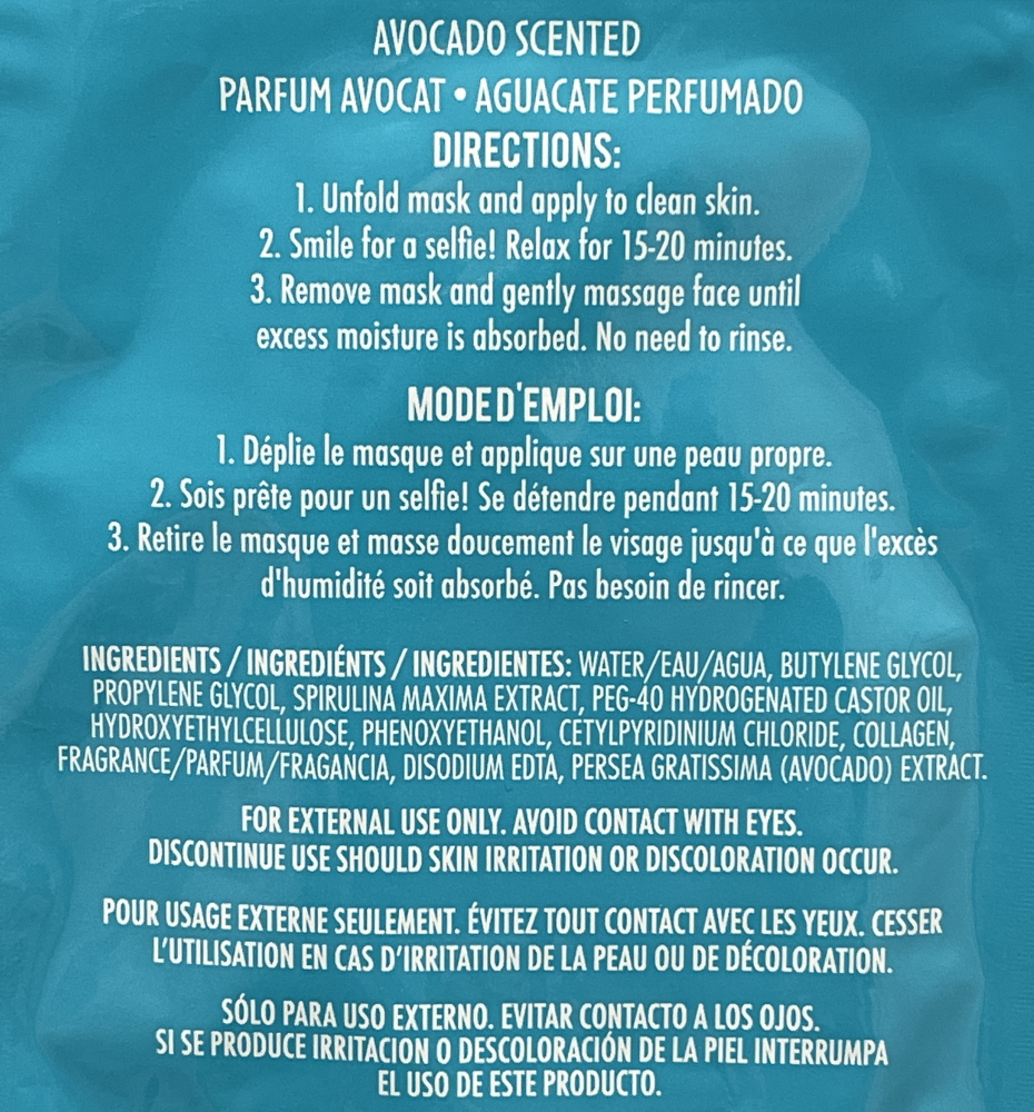 fahion angels best selfie sheet mask ingredients