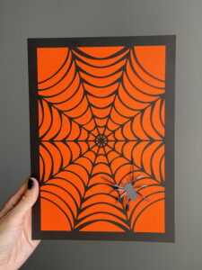 halloween cricut spider web card